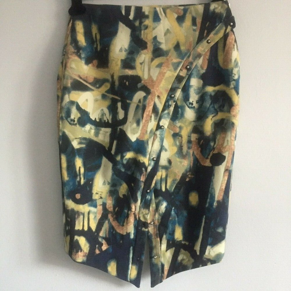 NWT RACHEL Rachel Roy Printed Hardware-Detail Envelope Skirt size 4